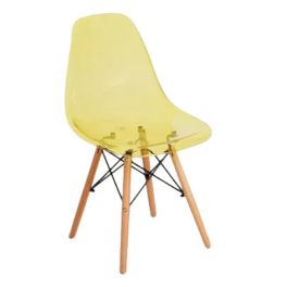Chaise GLOSS TRANSPARENTE JAUNE 🟡⚪🔵⚫