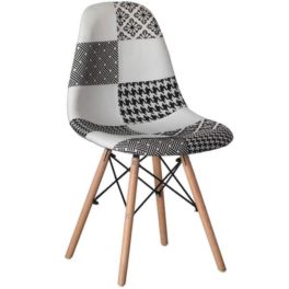 Chaise PATCHWORK (noir et blanc)⚪⚫🔵🟣