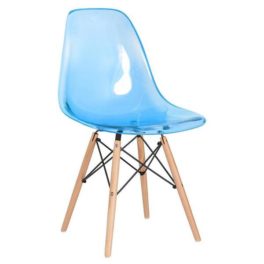 Chaise GLOSS TRANSPARENTE BLEU 🔵⚪🟡⚫