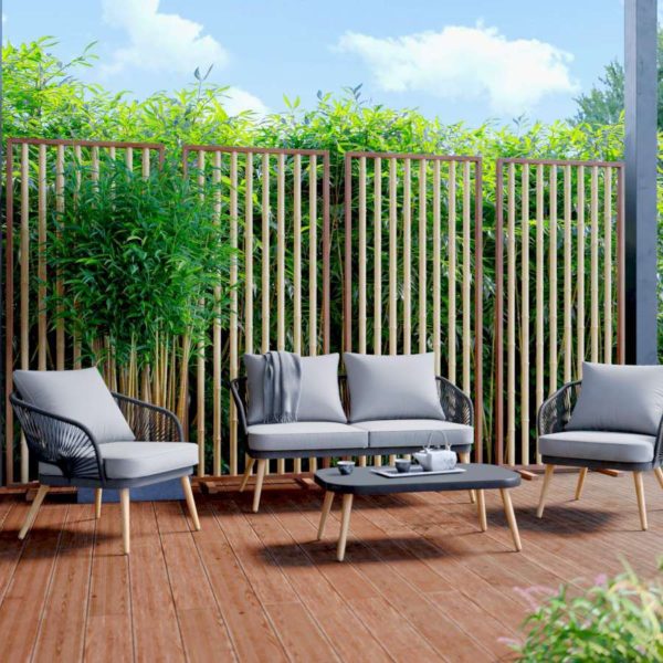 SALON DE JARDIN EDNA (Noir) - (Vert) – Image 3