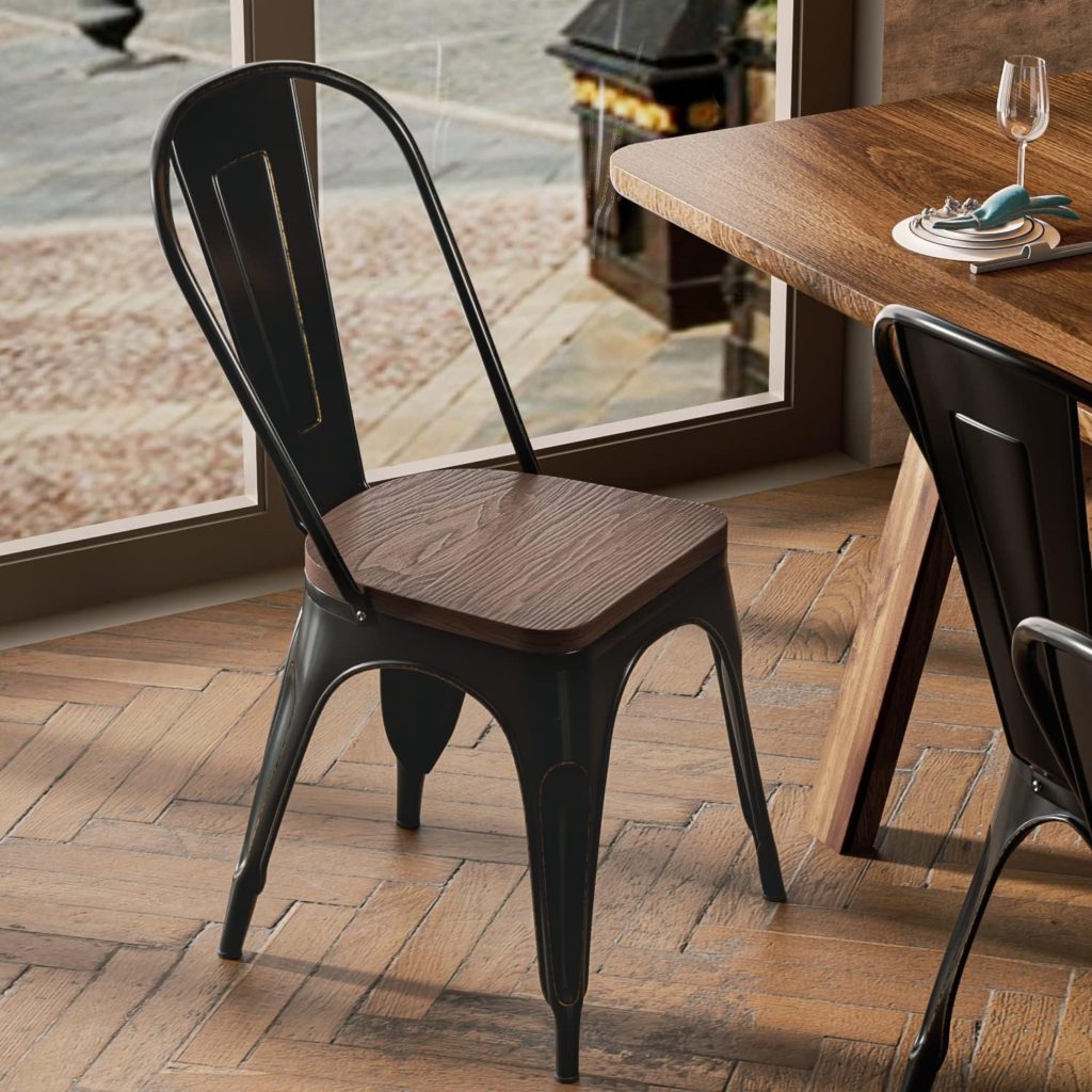 Lot De 6 Chaises Métal Vintage Tolix – Occasion – Authentiques Et Solides