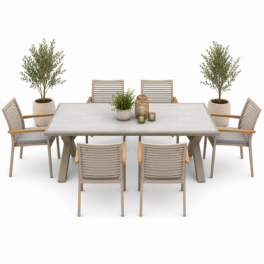 SALLE A MANGER ALUMINIUM 
210 CM