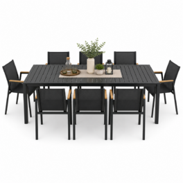 SALLE A MANGER EXTENSIBLE ALUMINIUM