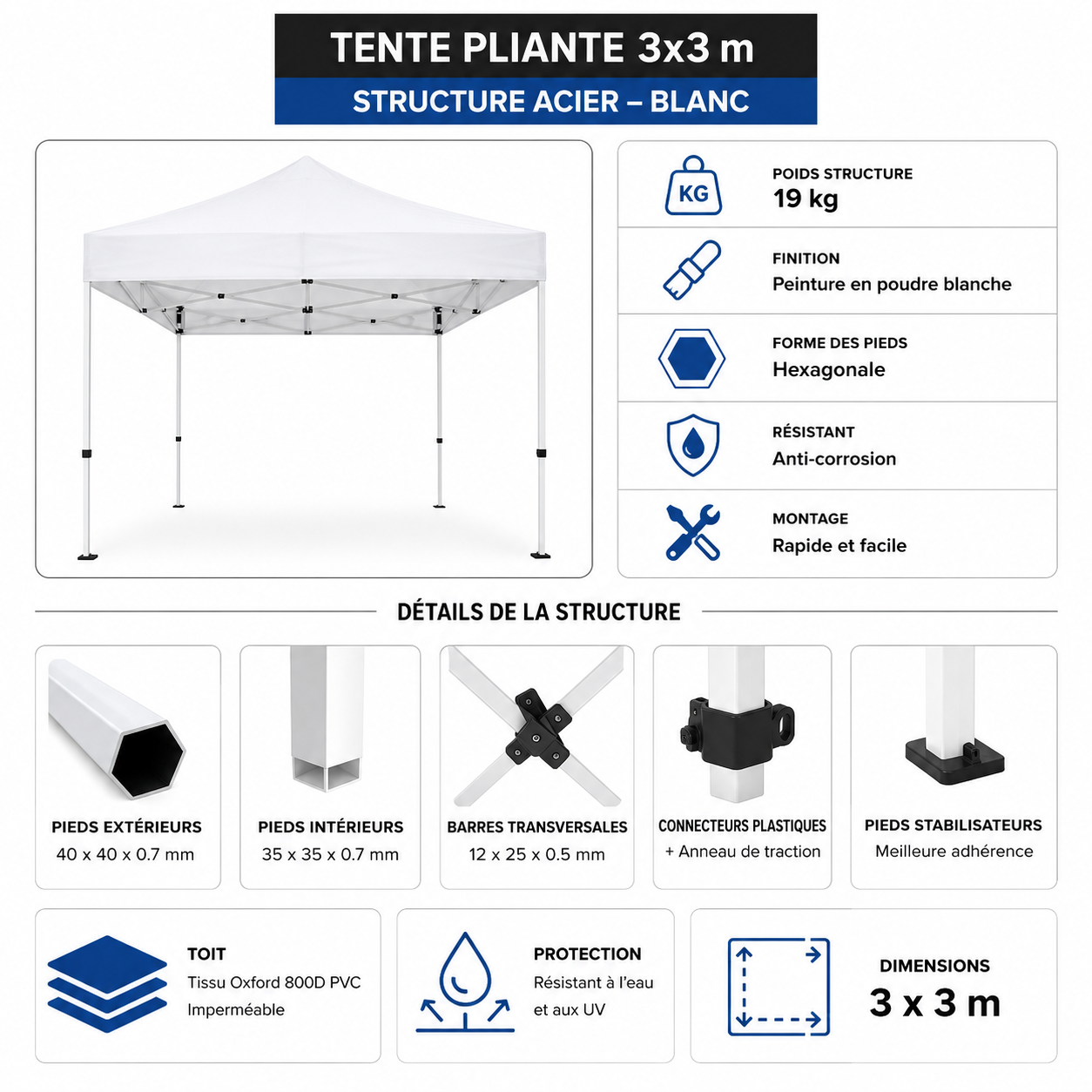 TENTE TITAN ACIER PRO 3X3 M – Image 3
